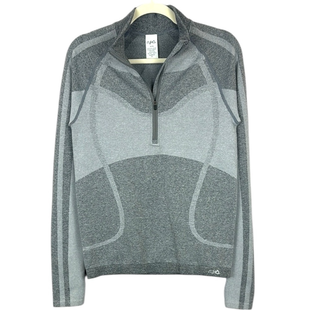 Ryka Gray Zip Up Fitted Sweater with Athletic Design Size XL